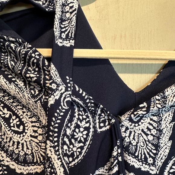 Navy Paisley Jumpsuit - Picture 4 of 9